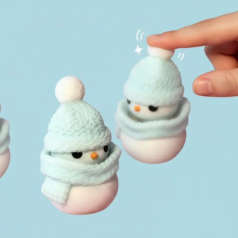 Articulated Snowman Fidget Clicker | Poseable Christmas Desk Decor | Cute 3D Print Xmas Buddy & Stocking Stuffer | Stress Relief Gift
