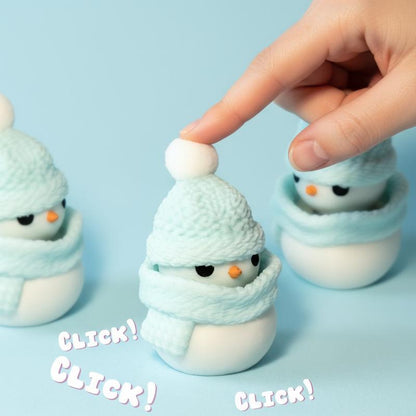 Articulated Snowman Fidget Clicker | Poseable Christmas Desk Decor | Cute 3D Print Xmas Buddy & Stocking Stuffer | Stress Relief Gift