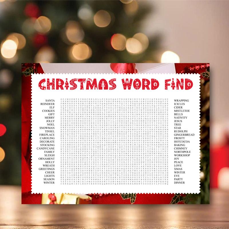 Winter Wonderland Word Search Game – Big 32x24” Christmas Party Activity for Kids, Adults, Classroom Fun