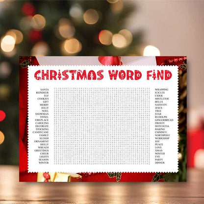Winter Wonderland Word Search Game – Big 32x24” Christmas Party Activity for Kids, Adults, Classroom Fun