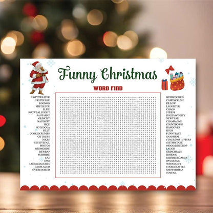 Winter Wonderland Word Search Game – Big 32x24” Christmas Party Activity for Kids, Adults, Classroom Fun