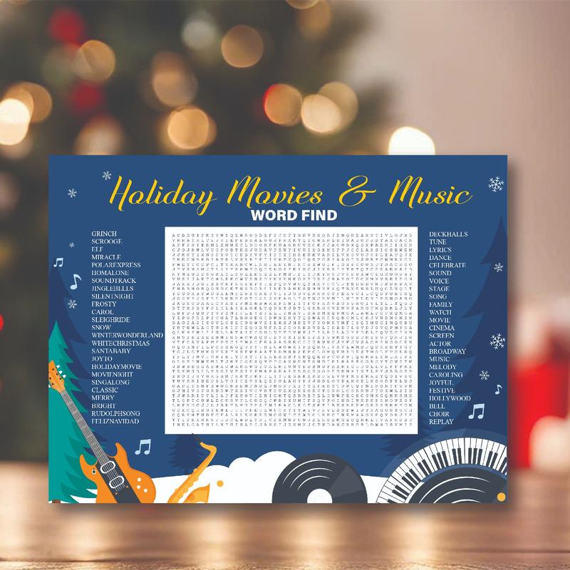 Winter Wonderland Word Search Game – Big 32x24” Christmas Party Activity for Kids, Adults, Classroom Fun