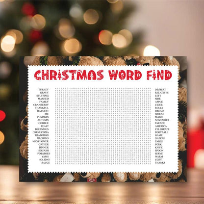 Winter Wonderland Word Search Game – Big 32x24” Christmas Party Activity for Kids, Adults, Classroom Fun