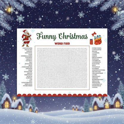 Winter Wonderland Word Search Game – Big 32x24” Christmas Party Activity for Kids, Adults, Classroom Fun